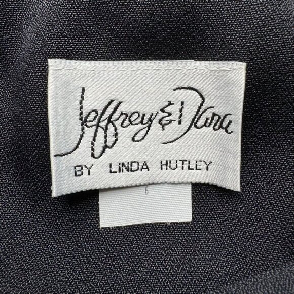 Vintage Jeffrey & Dara by Linda Hutley Black Loose Wide Leg Jumpsuit Size 6 NWT - Picture 7 of 10